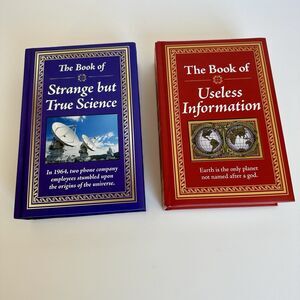 Strange but True Science + Book of Useless Information Hardcover 2 Book Set